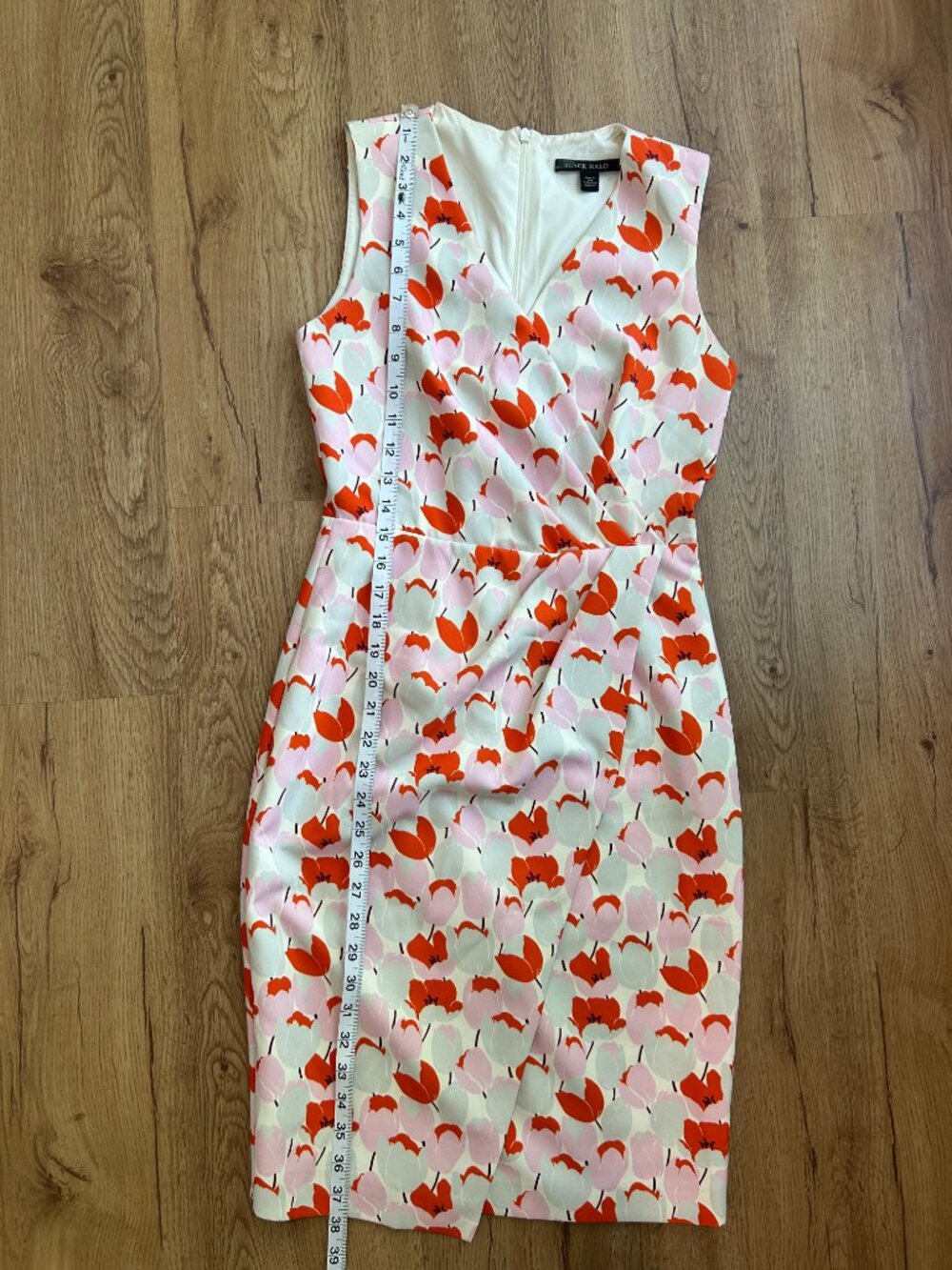 Black Halo Avilla Sheath Dress Size 0 Floral Tulip Print Wedding Guest Career - Picture 12 of 12